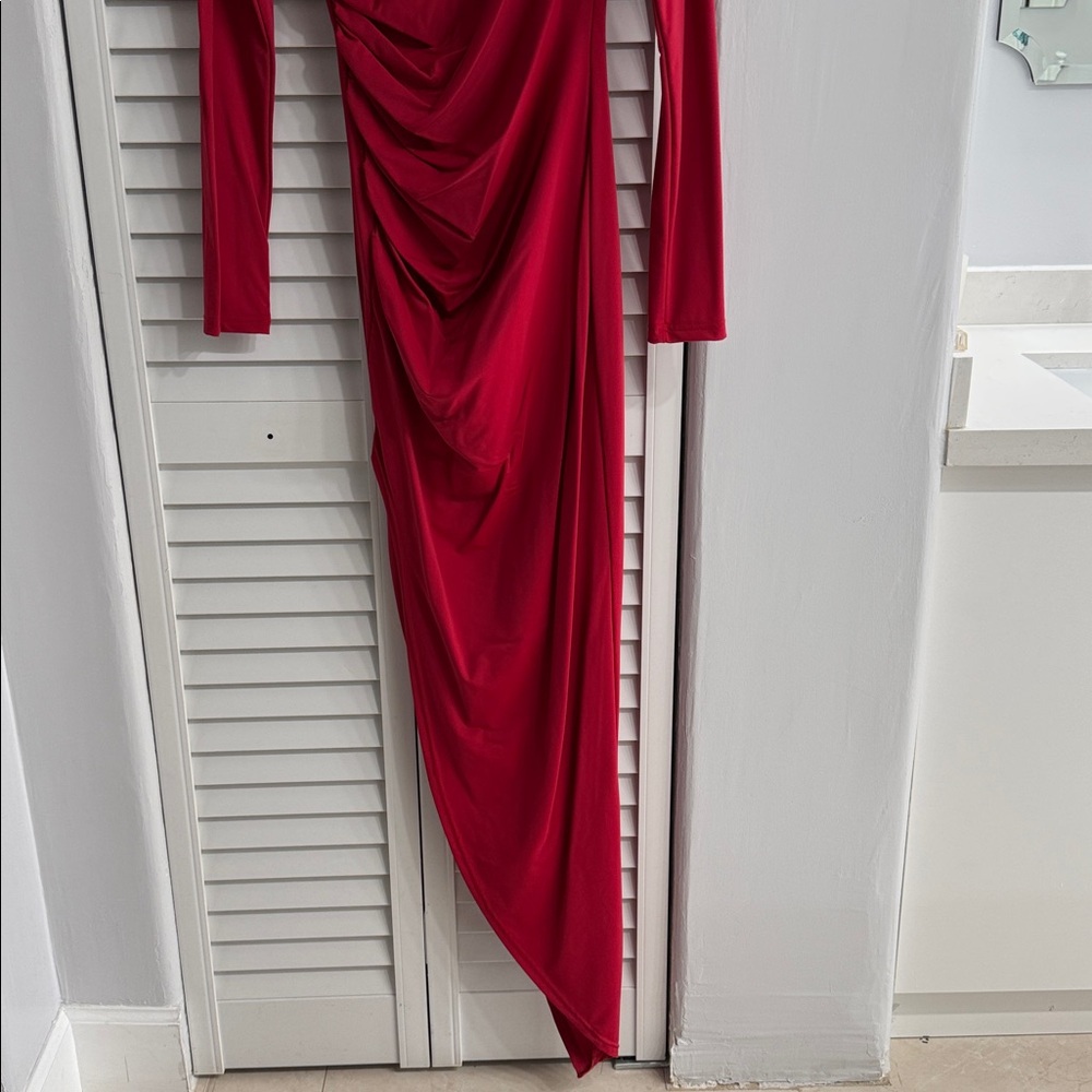 đź’—Superdown Red Bodycon Dress with Slit - Picture 5 of 7